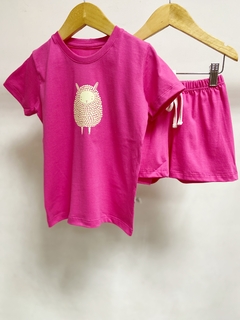 Pronta Entrega - Pijaminha curto Pink ovelhinha brilha no escuro - You Boy Kids