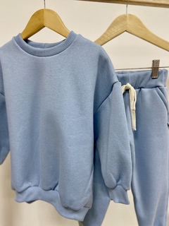 Pronta entrega - Conjunto moletom oversized + calça jogger peluciado grosso denim - comprar online