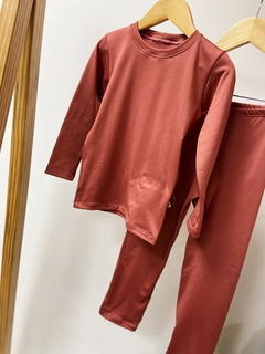 Pronta Entrega - Conjunto térmico confort flanelado ferrugem - comprar online