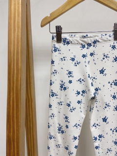 Pronta entrega - Bermuda moletinho com elastano floral azul vintage - You Boy Kids