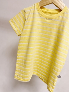 Pronta entrega - Camiseta Kids Manga curta estampada yellow Stripes