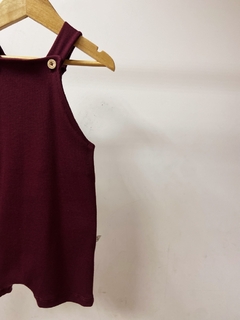 Pronta entrega - Jardineira Kids canelado Vinho - You Boy Kids