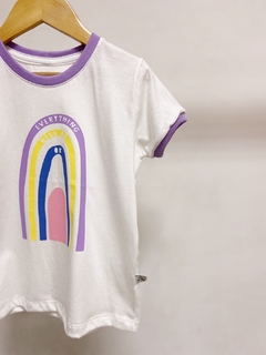Pronta entrega - Camiseta kids manga curta off rainbow friso lilac na internet