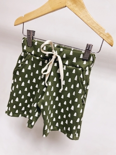 Pronta entrega - Bermuda Jogger kids canelado verde cactus pinheirinhos off - loja online