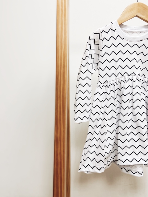 Pronta Entrega - Vestido Mullet manga longa zig-zag