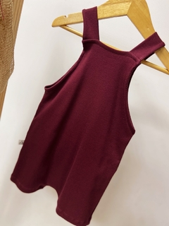 Pronta entrega - Jardineira baby canelado vinho - comprar online