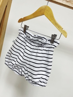 Pronta entrega - Shorts baby cintura alta Moletinho estampado listras - loja online