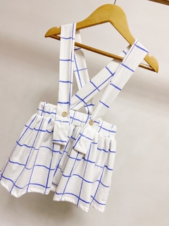 Imagem do Pronta entrega - Salopete alça kids blue grid