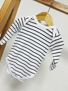 Pronta entrega - Body manga longa estampado listras na internet