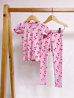 Pronta entrega - conjunto blusa fru-fru + Legging frufru kids canelado cherry - comprar online