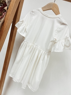 Pronta Entrega - Vestido Mullet kids manga curta com babado liso basics off