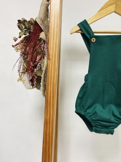 pronta entrega - Romper baby botões madeira natural verde - comprar online