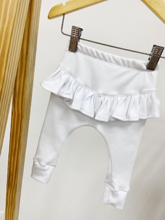 Pronta entrega - calça Baby Harém Babado atrás liso basics Branco