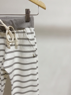 Pronta entrega - Calça Jogger kids moletinho listra cinza pedra - loja online