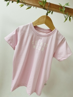 Pronta entrega - Camiseta manga curta GELATO MOOD. rosa claro na internet