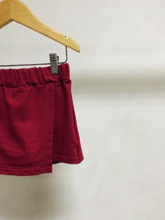 Pronta entrega - Shorts saia kids moletinho Marsala - loja online