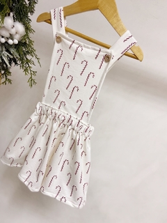 Pronta entrega - Salopete kids frente botões madeira transpasse costas bengalinhas Marsala na internet