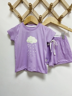 Pronta entrega - Pijaminha curto Melissa estampa Nuvem brilha no escuro - You Boy Kids