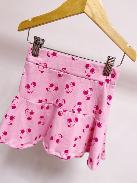 Pronta entrega - Saia babado cherry