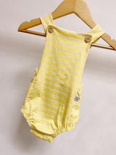 Pronta entrega - Romper baby com botões yellow stripes na internet