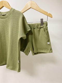 Pronta entrega - Conjunto over block oliva - You Boy Kids