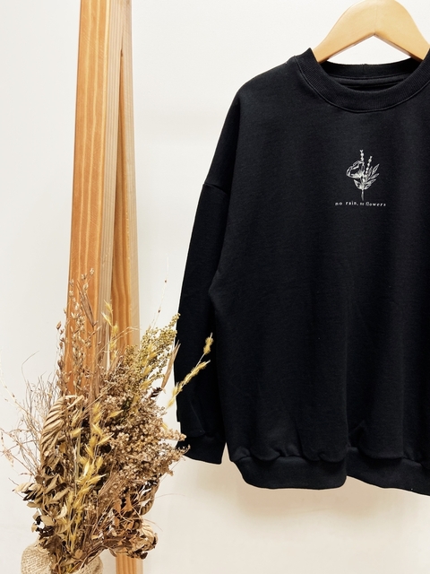 Pronta entrega - Casaco tradicional kids moletinho estampa escrita NO RAIN, NO FLOWERS