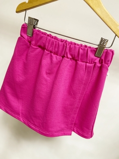 Pronta entrega - Shorts saia kids moletinho pink - comprar online