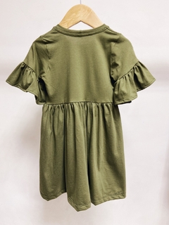 Imagem do Pronta entrega- Vestido Mullet manga curta babado verde cactus