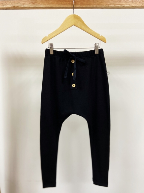 Pronta entrega - Calça Saruel Kids Canelada com Botões preta