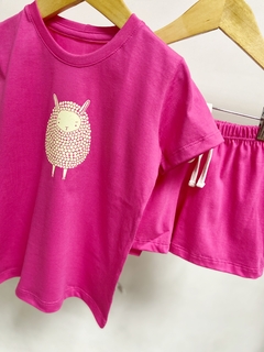 Pronta Entrega - Pijaminha curto Pink ovelhinha brilha no escuro - loja online