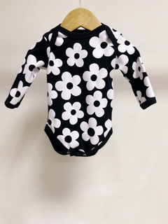 Pronta entrega - Body manga longa flowers na internet