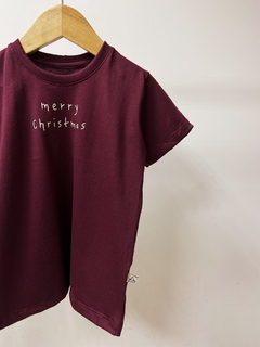 Pronta entrega - Camiseta kids manga curta mery christmas vinho na internet