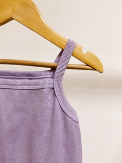 Pronta entrega - regata alça kids canelada lavanda na internet