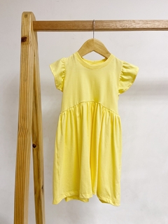 Pronta entrega - Vestido Mullet kids manga babado yellow