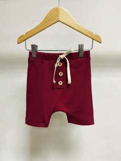 Pronta entrega - Bermuda Saruel botões kids canelado marsala - You Boy Kids