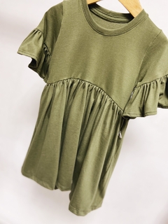 Pronta entrega- Vestido Mullet manga curta babado verde cactus - loja online