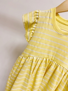 Pronta entrega - Vestido kids Mullet estampado manga babado yellow Stripes - comprar online