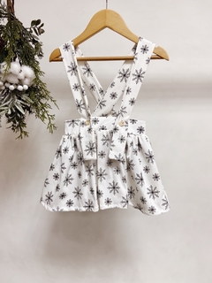 Pronta entrega - Salopete alça kids off flocos de neve preto - You Boy Kids