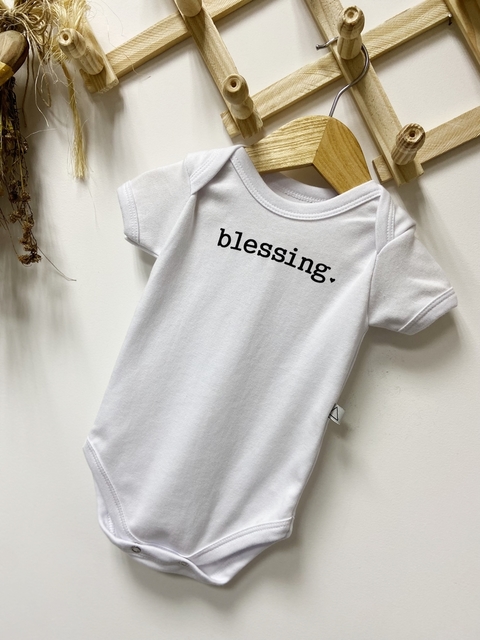 PRONTA ENTREGA - Body manga curta Blessing Branco