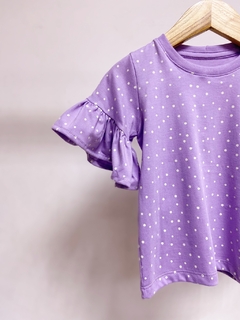 Pronta entrega - blusa manga curta com babado mini poá - You Boy Kids