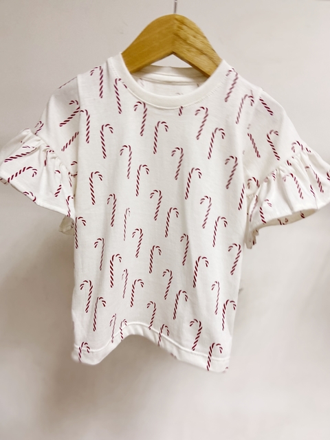 Pronta entrega - blusa manga curta com babado bengalinhas