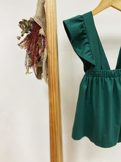 Pronta entrega - Salopete alça babado liso verde - You Boy Kids