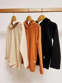 Pronta entrega - Camiseta manga longa com capuz liso basics - You Boy Kids