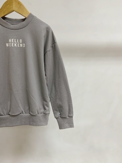 Pronta entrega - Casaco kids cinza pedra hello weekend moletinho na internet
