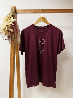 Pronta entrega - Camiseta adulta manga curta vinho HOHOHO - You Boy Kids