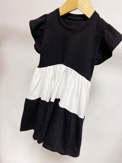 Pronta entrega - Vestido Mullet two Colors preto/off - loja online