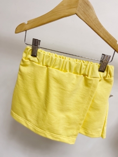 Pronta entrega - Shorts saia kids moletinho yellow