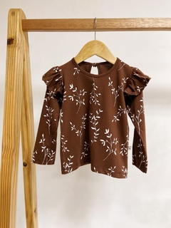 Pronta entrega - blusa manga longa babado botão pérola costas arabesco - You Boy Kids