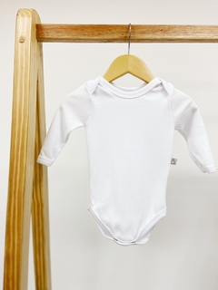 Pronta Entrega - Body manga longa liso basics branco