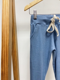 Pronta entrega - Calça jogger canelado azul vintage